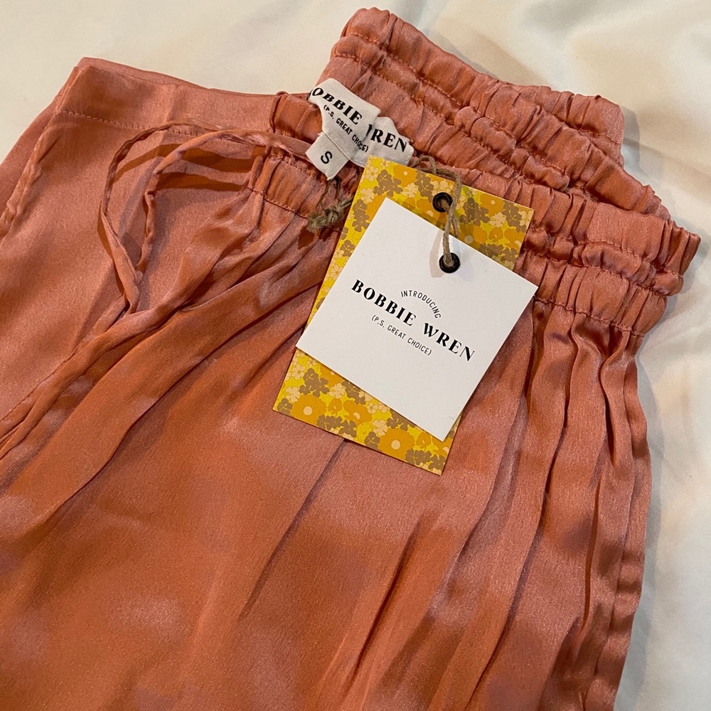 Pink/Beige Satin Pants